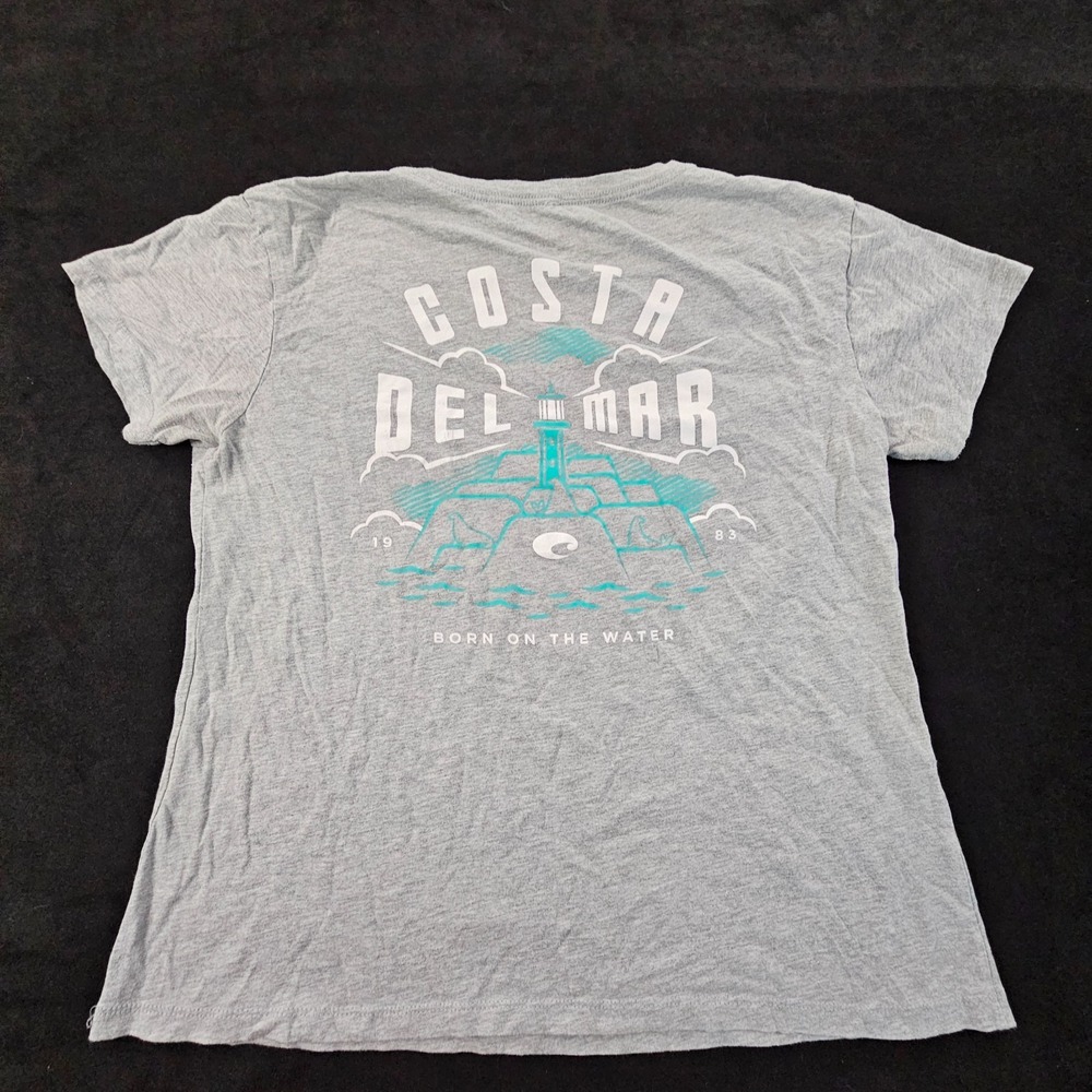 Costa Del Mar Lighthouse Gray Short Sleeve Cotton T-Shirt Women's XL